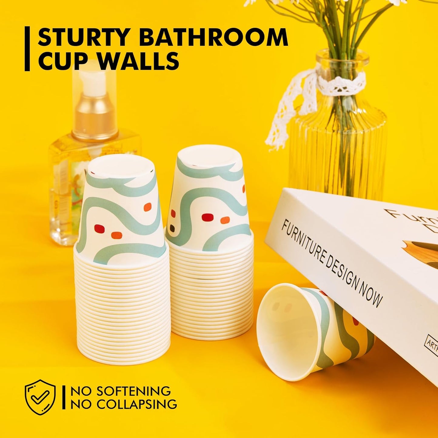 RACETOP [300 Pack] Paper Cups 3 oz, Bathroom Cups 3 oz, Disposable Bathroom Paper Cups, Small Mouthwash Cups, Ideal for Party, Travel