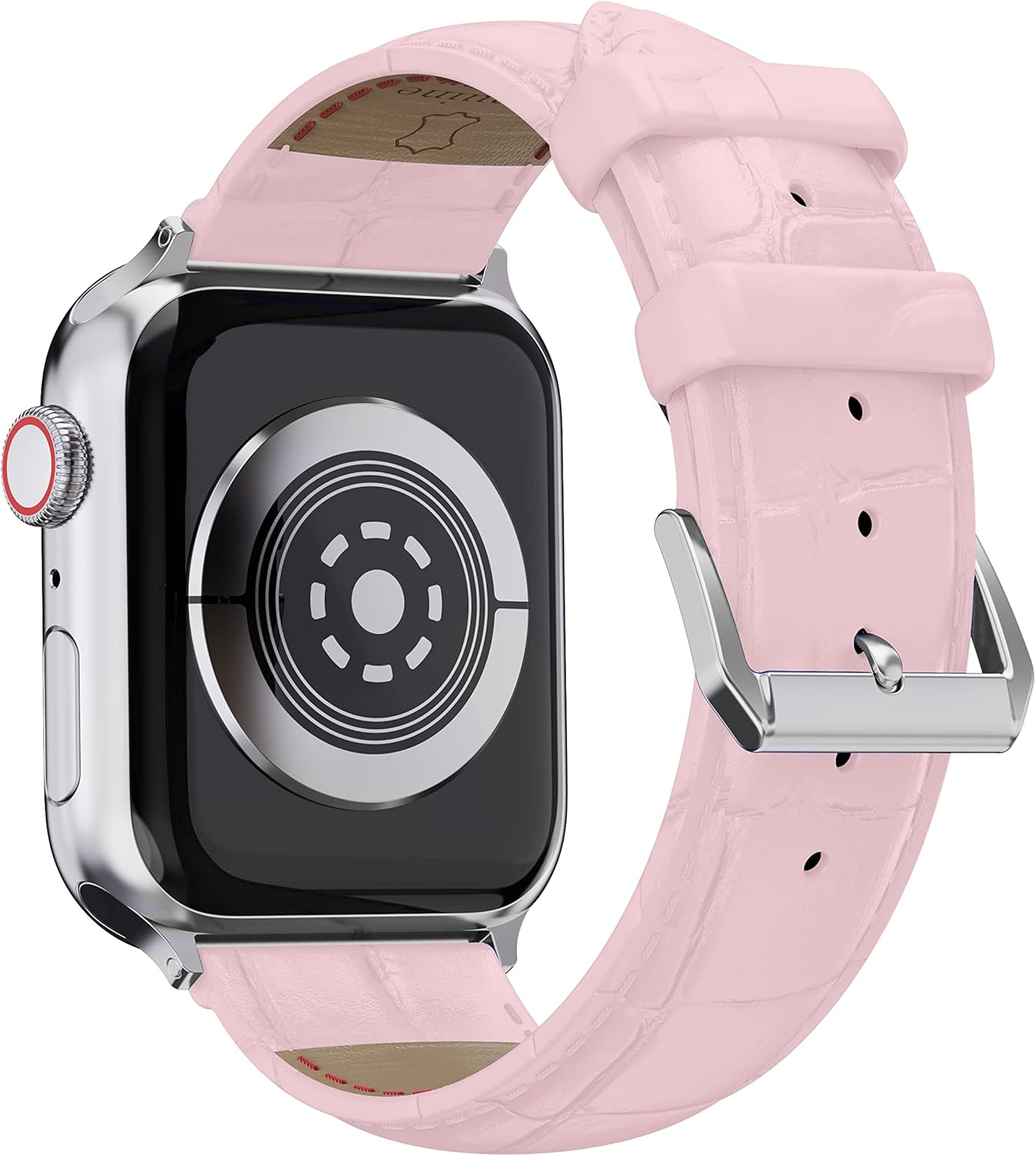 Waloo Genuine Leather Crocodile Embossed Design Alligator Replacement Watch Band Compatible With Your Apple Watch Series 10/9/8/7/6/5/4/3/2/1/SE/Ultra Fits Sizes 38mm, 40mm, 41mm, 42mm, 44mm, 45mm, 46mm, 49mm