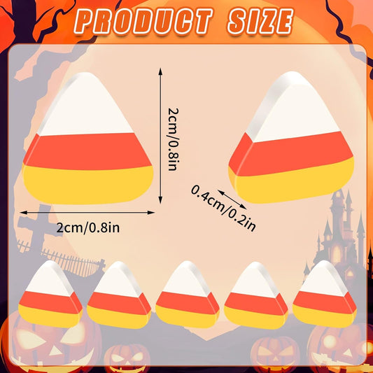 80pcs Mini Halloween Candy Corn for Crafts, Fake Candy Ornaments Fall Autumn Thanksgiving Table Scatters Candy Vase Filler for Decorations Party Favors Supplies