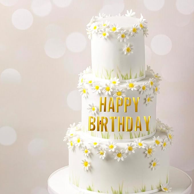 Rsstarxi 2 Pack Golden Alphabet Cake Topper A-Z Mirrored Acrylic Letters Cake Pick Personalized Name DIY Cake Decorations for Baby Shower Wedding Birthday Anniversary Party Cake Supplies