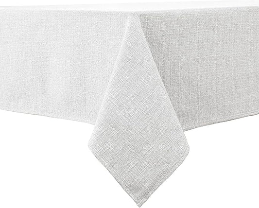 BALCONY & FALCON Rectangle Tablecloth 47" x 63" Washable Wrinkle Resistant and Water Proof Table Cloth, Decorative Linen Fabric Tablecloths for Dining Parties Kitchen Wedding and Outdoor, Owl Grey