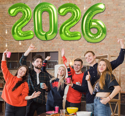 2026 Balloon - Light Green Birthday Number Balloons, 40 Inch Large Foil Balloons for Men Women Boys Girls Light Green Themed Birthday Decorations，Number 2026 Balloon
