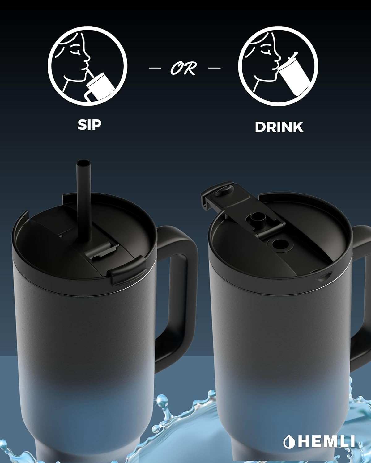 40 Oz Tumbler with Handle and Straw, Insulated Tumbler with Leakproof 2-in-1 Lid and Straw, Reusable and Portable Water and Coffee Stainless Steel Travel Mug, Vacuum Insulated