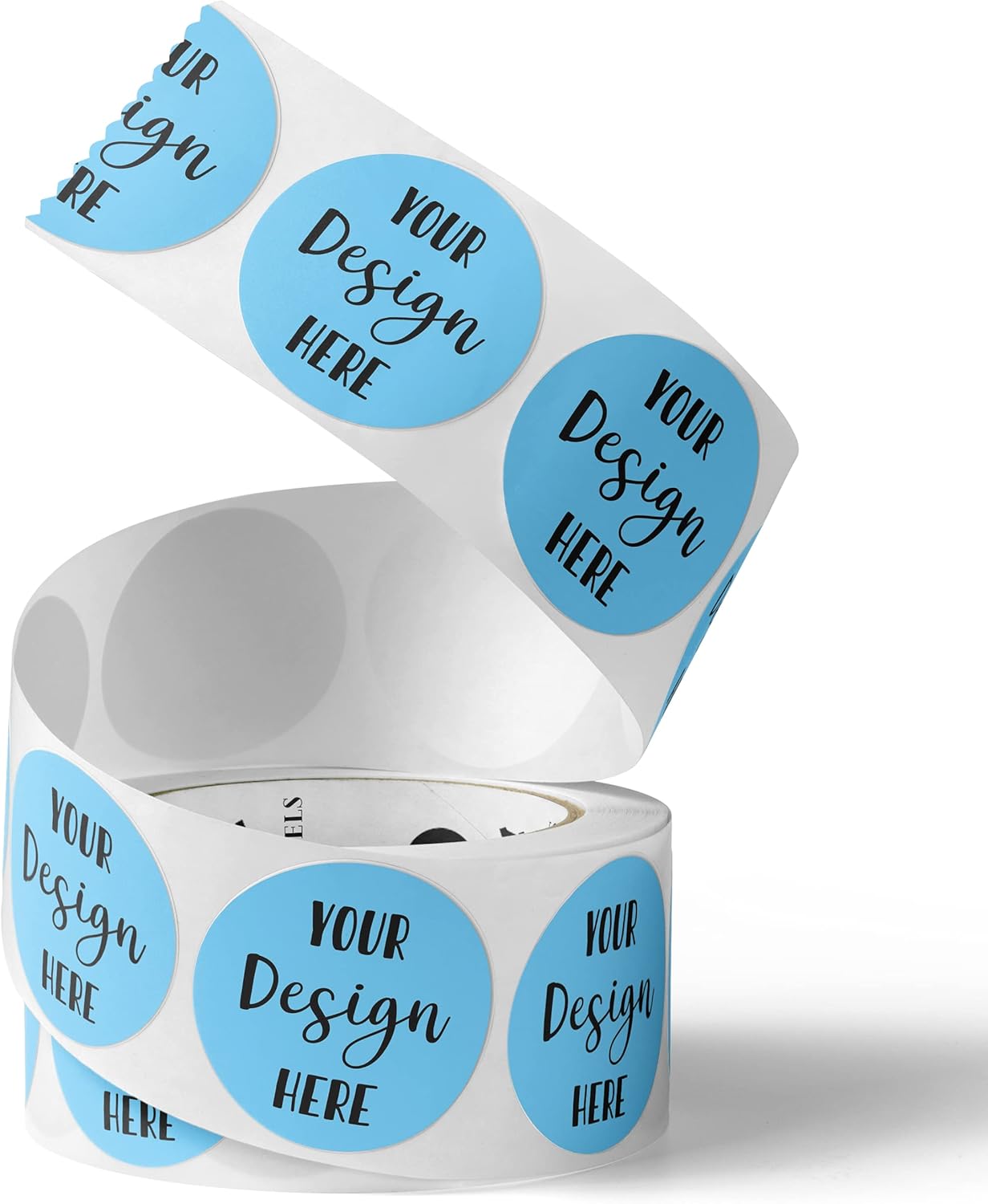 NCTY 150 Custom Circle Roll BOPP Labels,Custom Sticker, Custom Text, Image, Logo Sticker for Business, Party, Wedding and Baby Shower Gloss/Matte Finish (1.5 inch Circle)