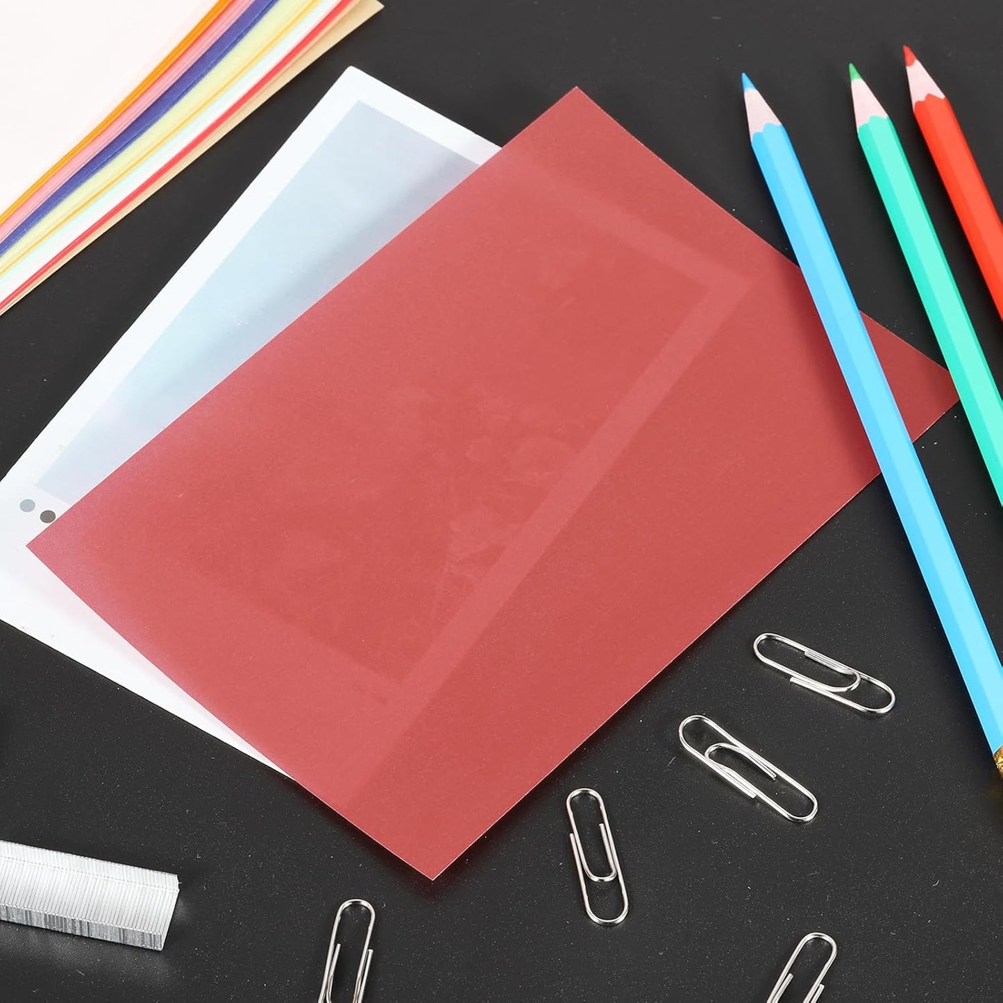 PATIKIL 65 Sheets Vellum Paper 5x7, Vellum Paper Printable Translucent Paper 100GSM for Invitations Printing, Red