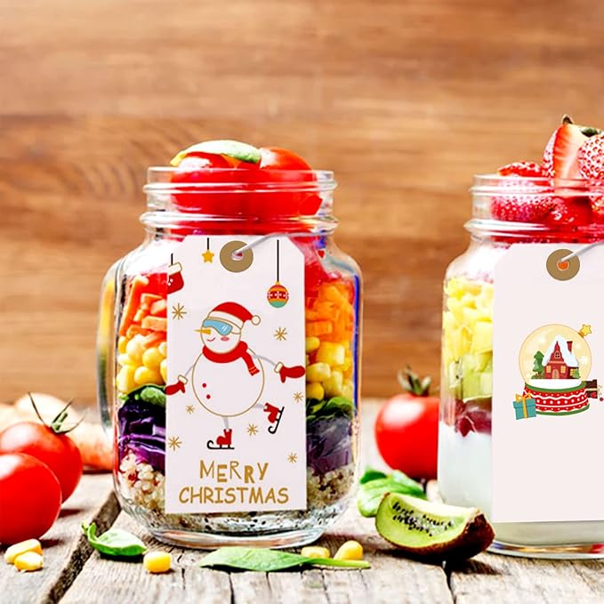 White Tags With String Attached, 200 Pcs Large Marking Paper Hanging Tags With Elastic Rope, Writable Price Blank Gift Tags for All Occasions