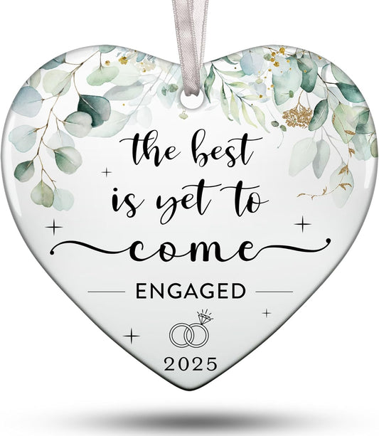 Engagement Gifts for Couples - Engagement Gifts for Women, Her, Fiance, Friends - Engaged Ornament 2025 - Unique Bride to Be Gift, First Christmas Engaged Ornament for 2025 Celebration