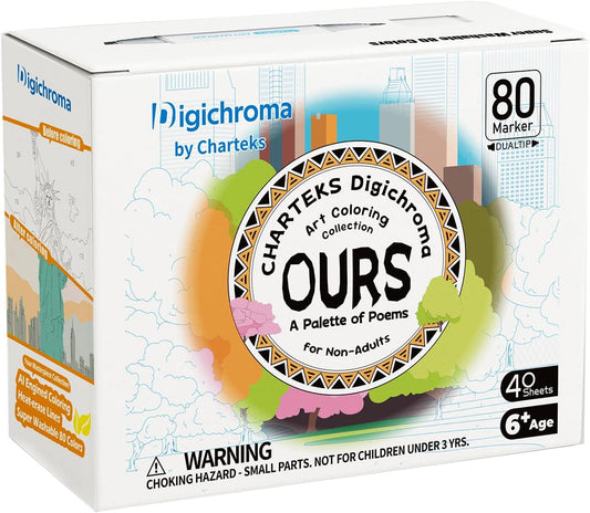 Digichroma Drawing Kit for Kids Ages 6-12 | 80 Color Markers, AI Art Tool & Heat-Erasable Coloring Sheet with Portfolio | Paint by Number Set, Art Supplies & Creative Toys | Gift for Girls Boys Teens