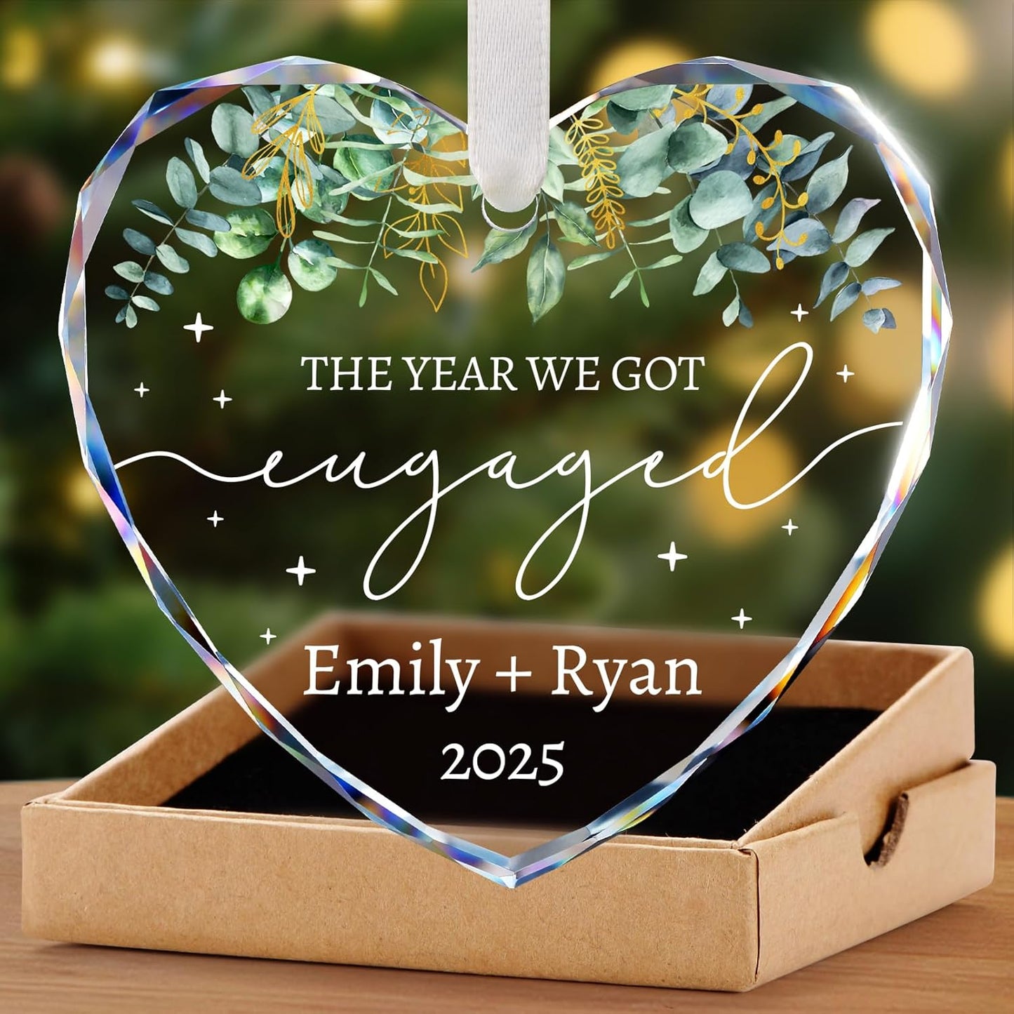 Engagement Ornament 2025 - Engagement Gifts for Couples - Personalized Gift for Newly Engaged Couples, Women, Fiance, Her - Bride to Be Gifts, First Christmas Just Engaged Ornament 2025