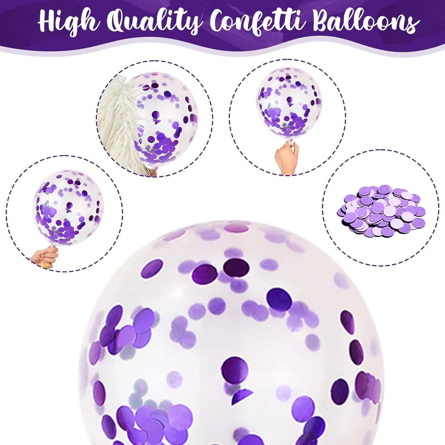 Pastel Pink and Purple Balloons, 12 Inch Light Purple Baby Pink Confetti Balloons with Metallic Lilac Latex Balloon Set for Girls Women Butterfly Birthday Baby Bridal Shower Wedding Party Decorations