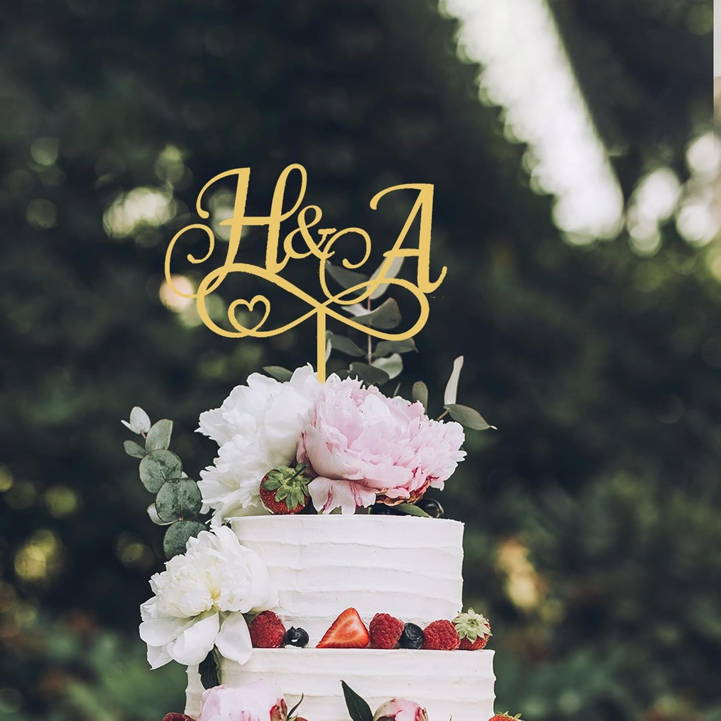 Personalized Custom Monogram Cake Topper, Luxury Wedding Cake Topper with Name Custom, Decorating for Engagements and Anniversary