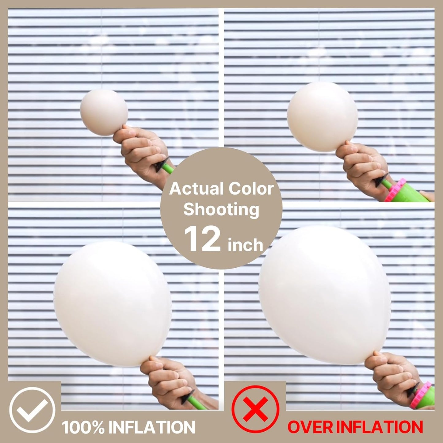 PartyWoo White Sand Balloons, 101 pcs 12 Inch Boho White Balloons, Sand White Balloon for Balloon Garland Balloon Arch as Party Decorations, Birthday Decorations, Baby Shower Decorations, White-F12