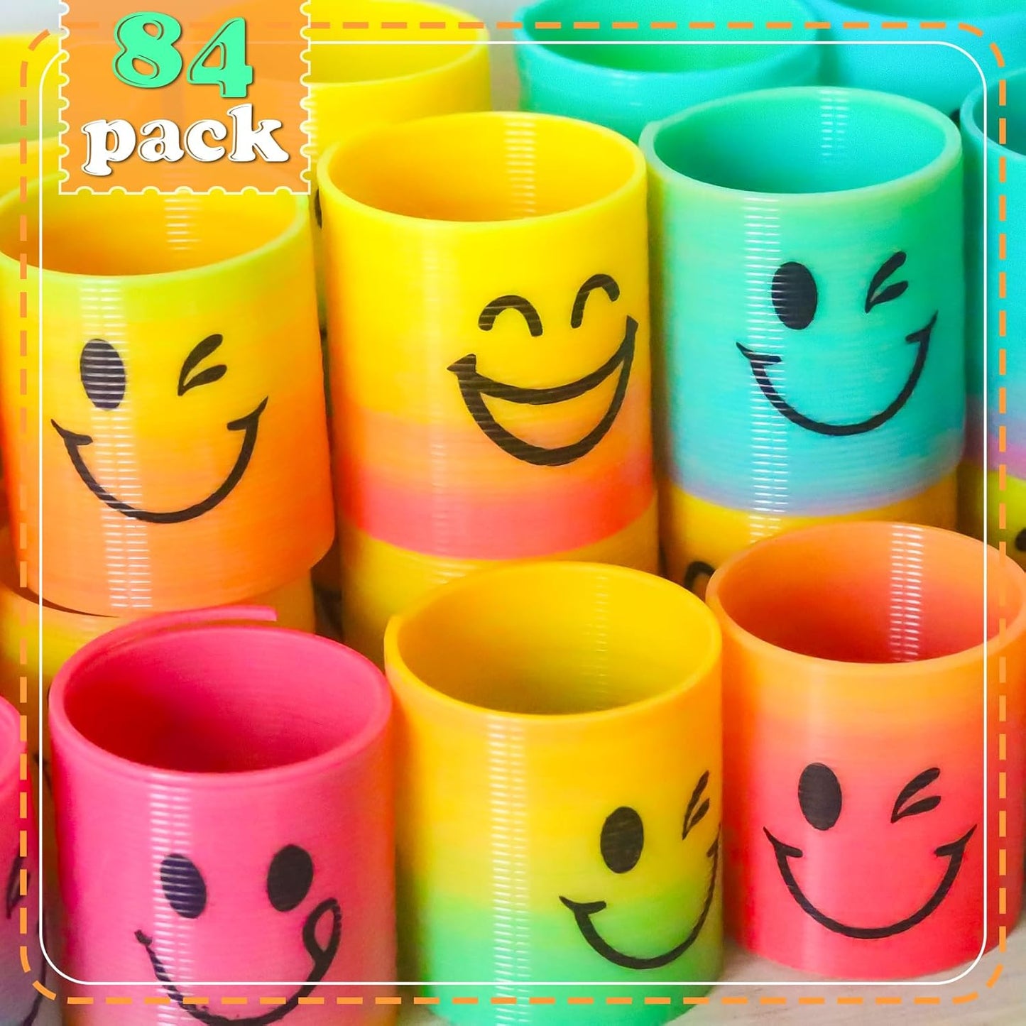 84 Pack Mini Spring Party Favors Toys Magic Fidget Stress Coil for Favor Carnival Prize Birthday Goodie Bag Stuffers for Kids Boys Girls