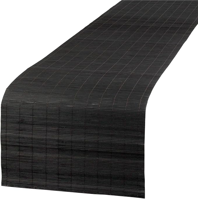 BambooMN Black Bamboo Matchstick Natural Table Runner, Home Décor, 1 Piece