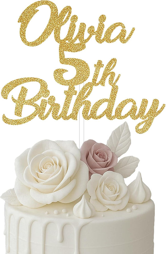 Birthday Name Custom Cake Topper, Gold Glitter, Personalized Cake Topper, Custom Text Cake Topper, Birthday, Bride, Marry, Wedding, Graduate, Retirement