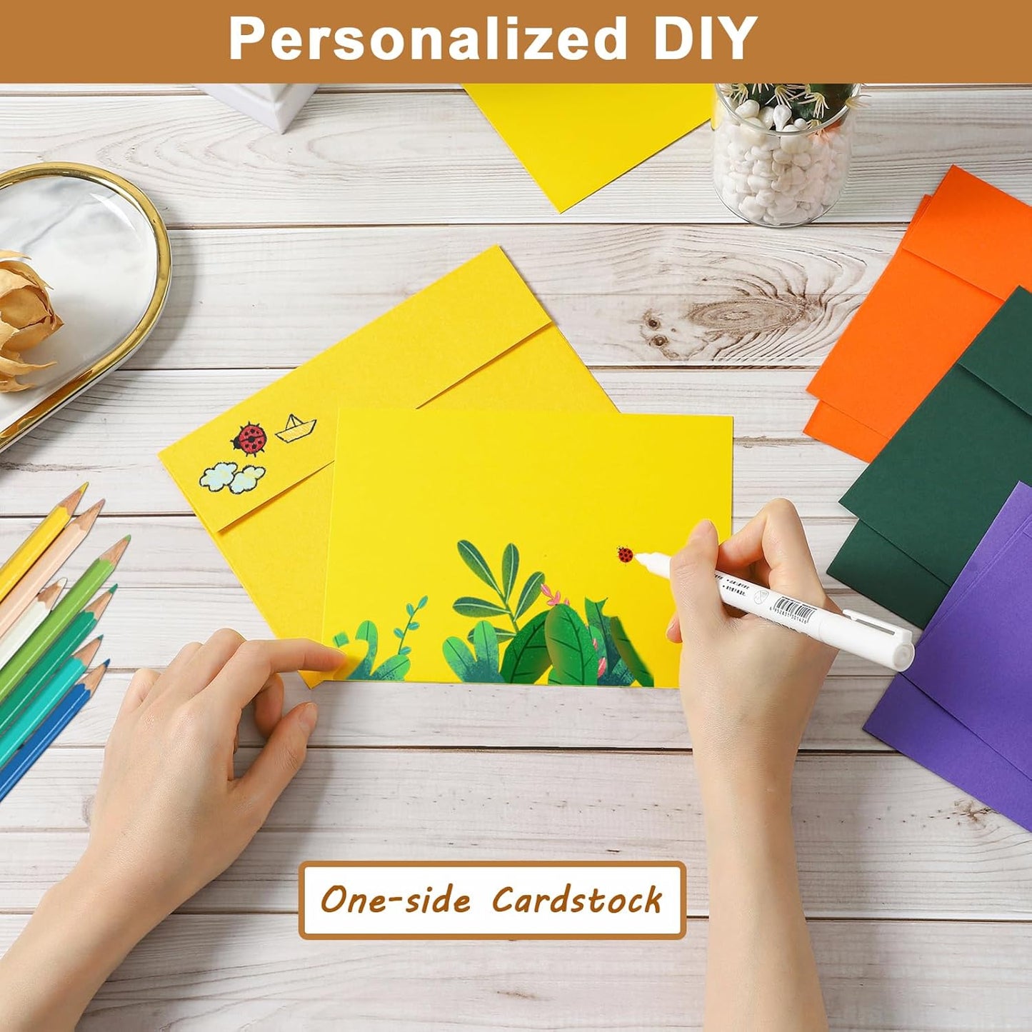 10 Assorted Colors Blank Cards and Envelopes 4.25 x 5.5 Heavyweight Single Panel Cardstock and A2 Envelopes Self Seal 20 Packs for Wedding Invitations, Greeting Cards, Thank You Cards, Party