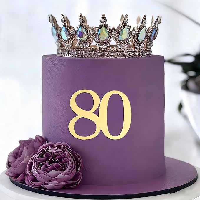 Acrylic Number 80 Cake Topper, 80th Birthday Cake Topper, 80th Anniversary Party Decor, Cheers to 80 Years Decorations