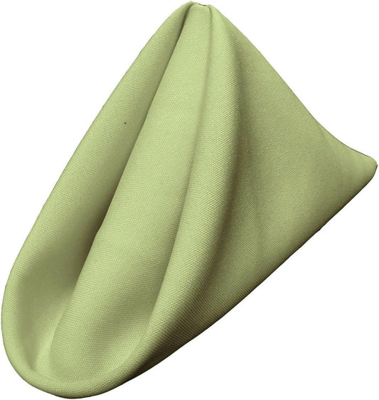 LA Linen 10-Pack Poly Poplin Napkin, Soft Cloth Napkins, Washable Reusable Napkins, Stain and Wrinkle Resistance Table Napkins for Dinner, Wedding, Parties, 17 by 17-Inch, Sage