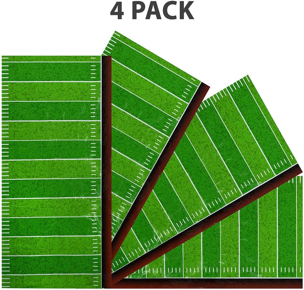 Hammont Football Tablecloth - Disposable Foot Ball Tablecloth - Super Bowl Party Supplies - Birthday | Gameday | Football Themed Party Decorations - 54" x 108" Table Cover (4 Pack)