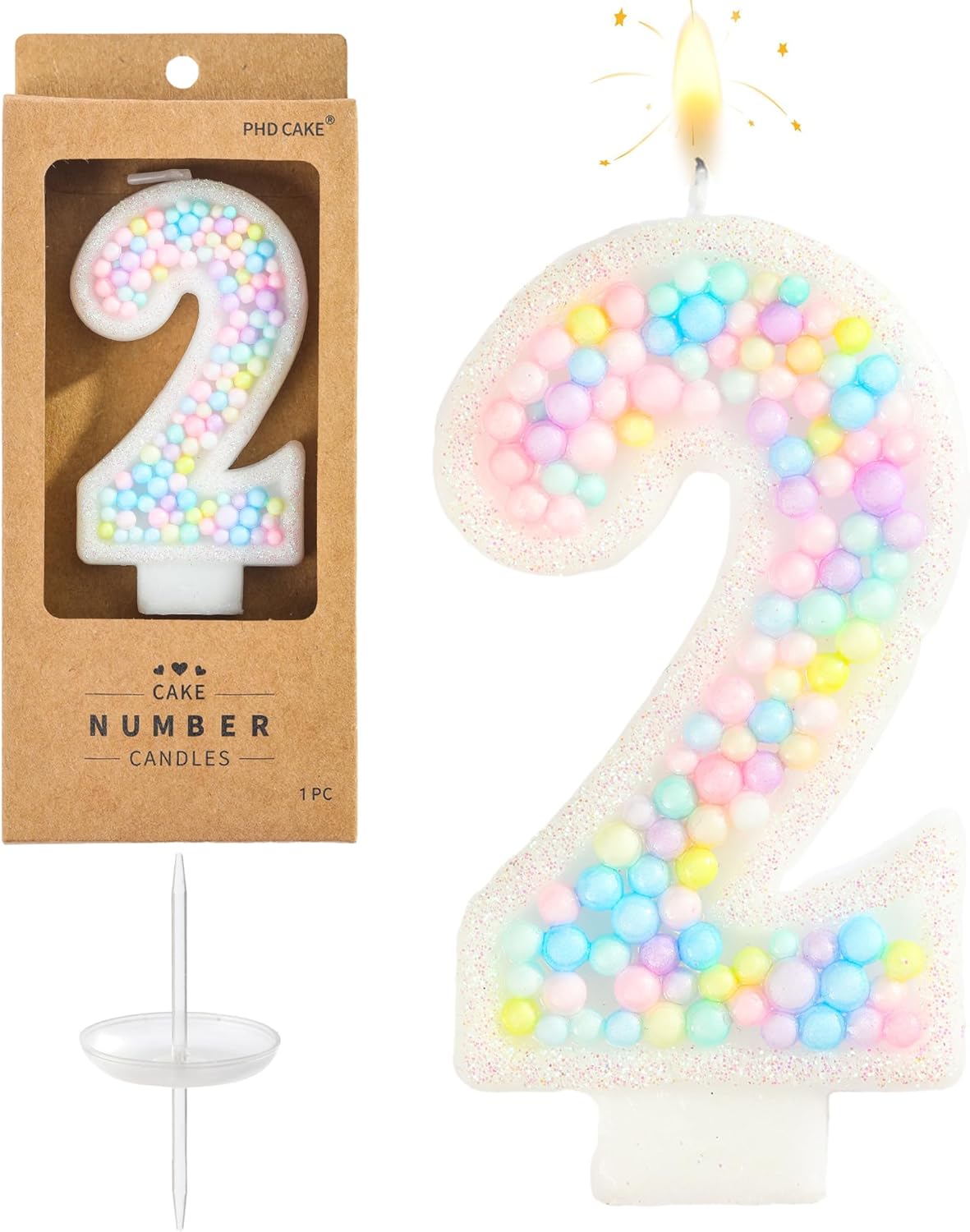 PHD CAKE Number 2 Macaron Birthday Candles, Macaron Themed Number Candles, Cake Number Candles, Party Celebration