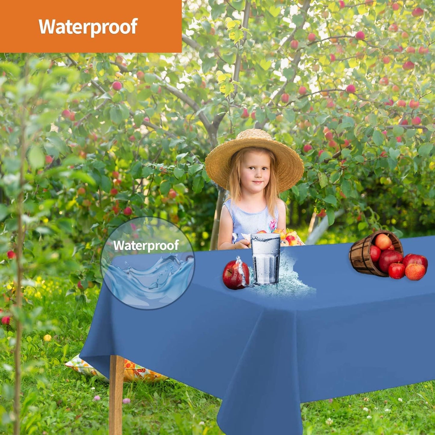 Blue Disposable Plastic Tablecloth for Rectangle Tables (48 Pack) Premium Decorative Table Cloths for Parties, Events & Weddings, Indoors & Outdoors, 54 x 108 inches