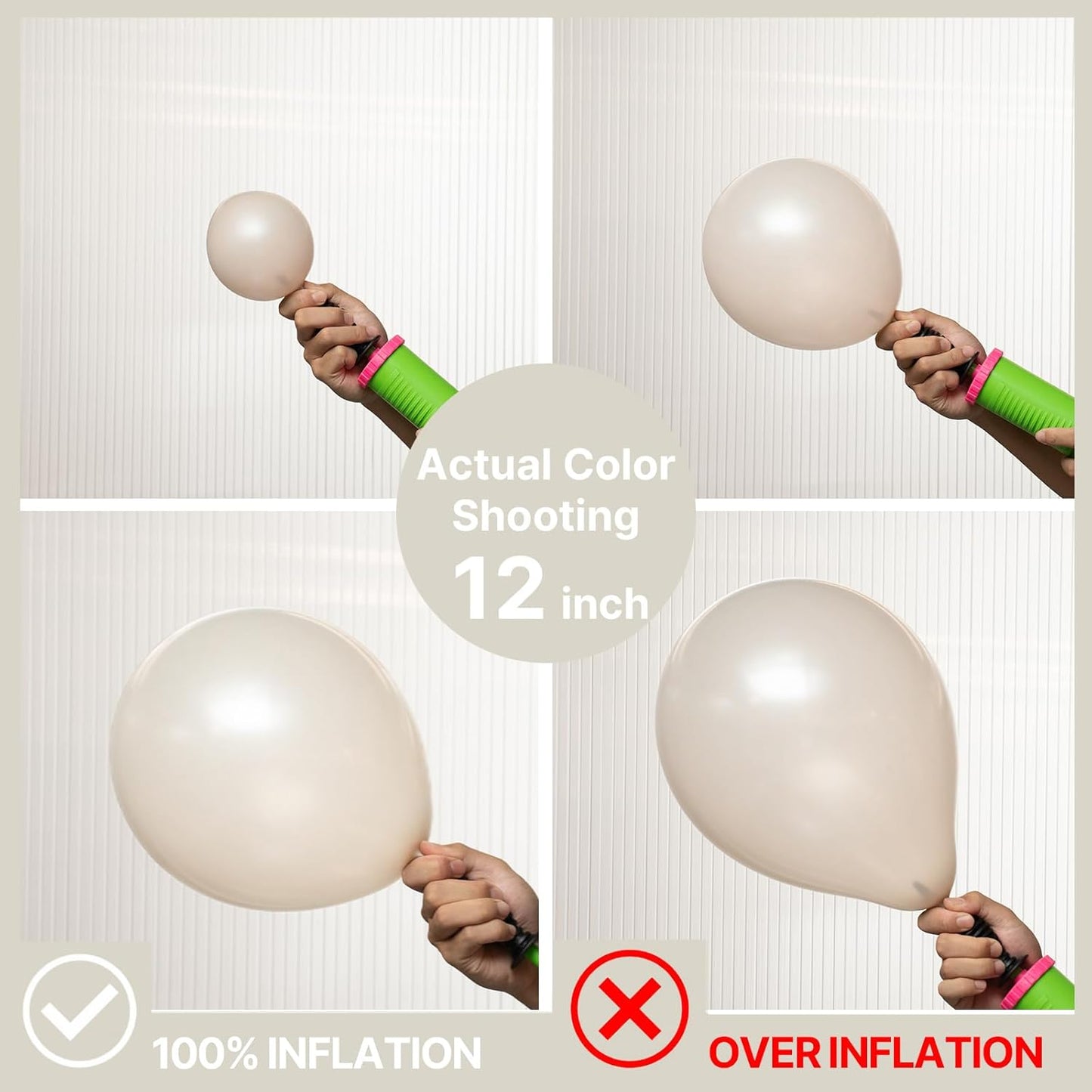 PartyWoo White Sand Balloons 50 pcs 12 Inch Pearl Beige Cream Ivory Latex Helium Balloons for Wedding Boho Neutral Theme Graduation Baby Shower Gender Reveal Birthday Party Decorations White-Z41
