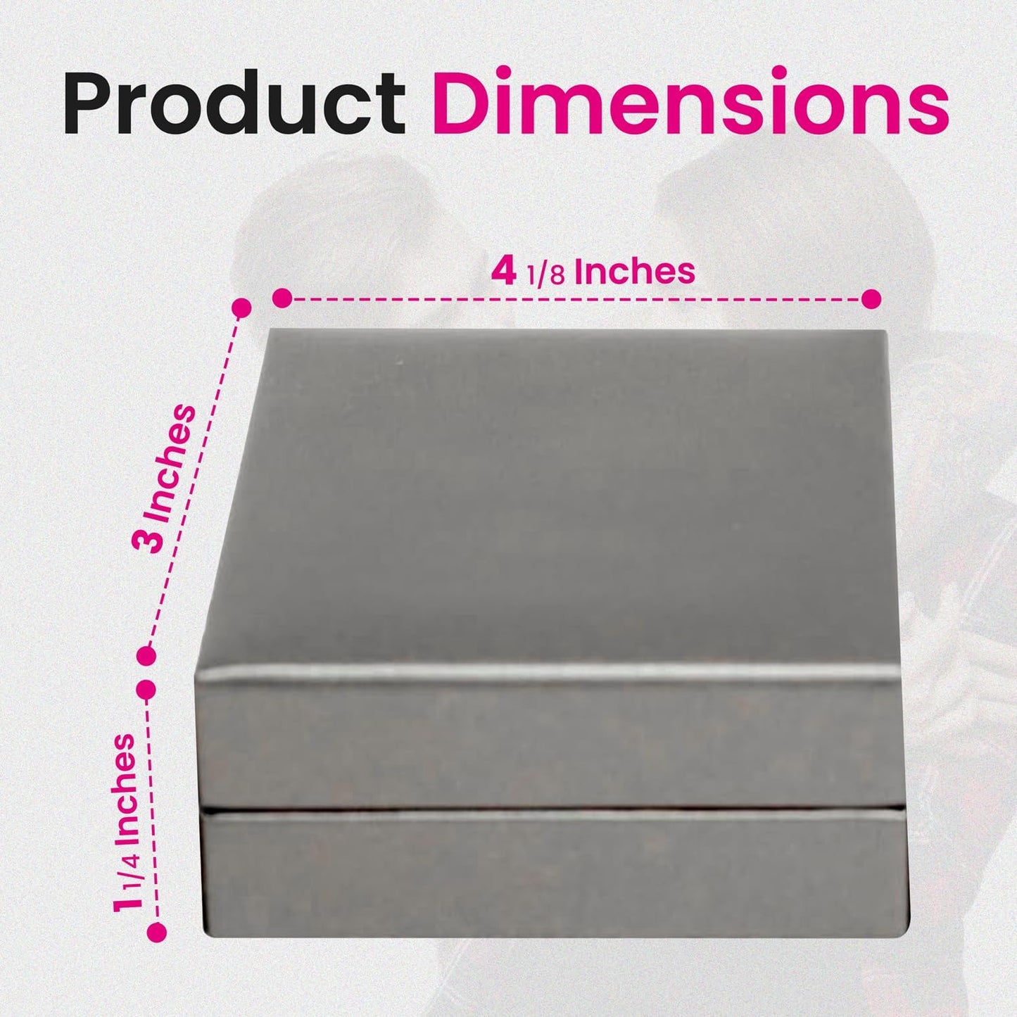 Novel Box Silver Jewelry Box for Pendant 3x4.12x1.25 Inches - Pendants Gift Box for Proposal Wedding Engagement - Faux Leatherette Jewelry Display Box - Gift Presentation Boxes for Pendants