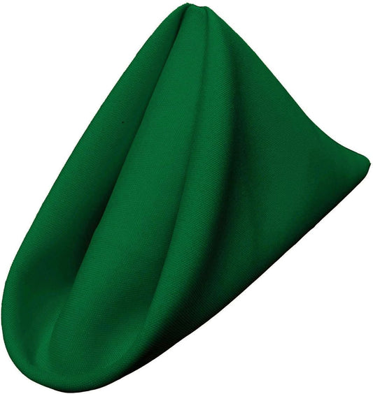 LA Linen 4-Pack Poly Blend Napkins - Soft, Washable, Stain & Wrinkle Resistant - Dinner & Party Napkins - Emerald Green - 18x18