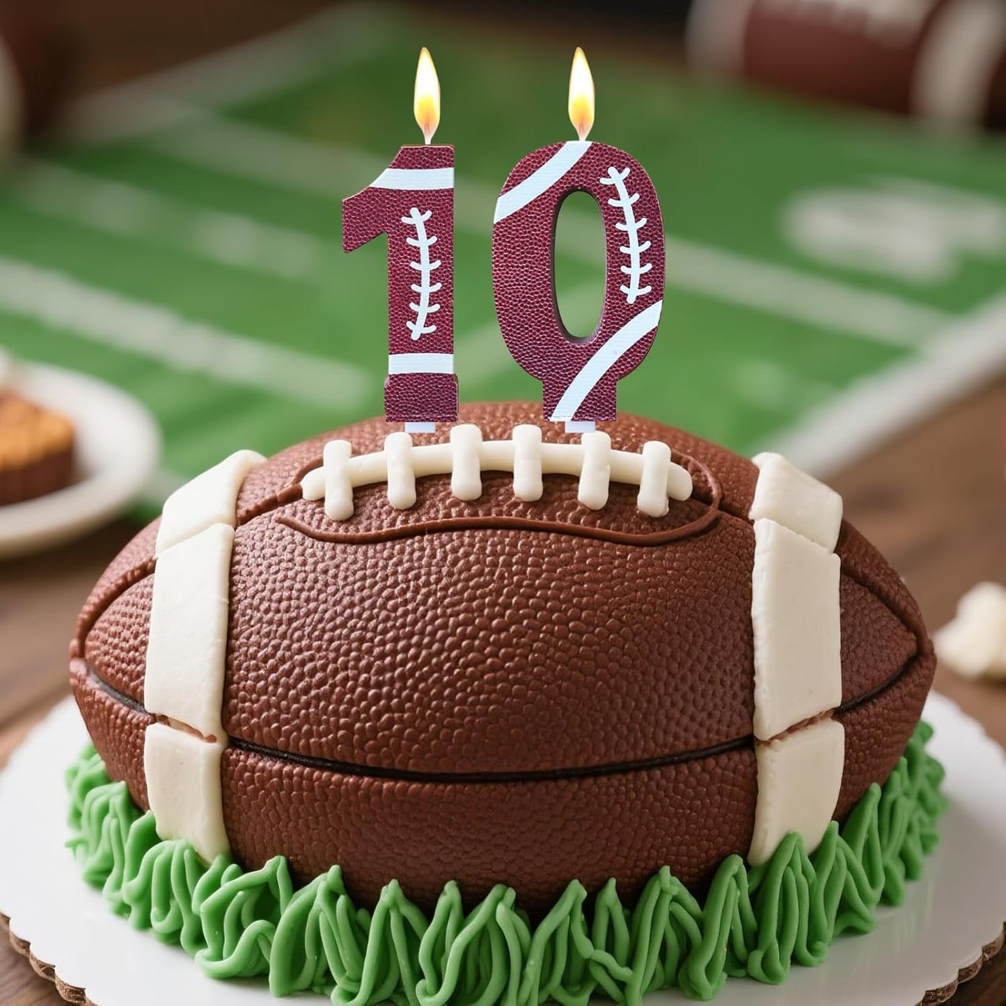 Football Birthday Number Candles for Cake Brown Number 14 Candle Football Cake Topper Cupcake Topper for Football Birthday Party Decorations Supplies Favors