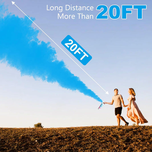Giant Gender Reveal Fire Extinguisher Color Blasters: 2 Pcs Blue Blaster Only for Baby Boy with Blue Smoke suitable Gender Reveal Party Decorations - Blasts 20+ Feet (Blue)