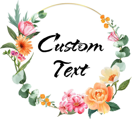 Custom Stickers for Weddings, Birthdays & Businesses - Personalized Labels with Your Logo - Waterproof, Fade and Heat Resistant - Pack of 100-1000 (Wreath E, 4 Inch)