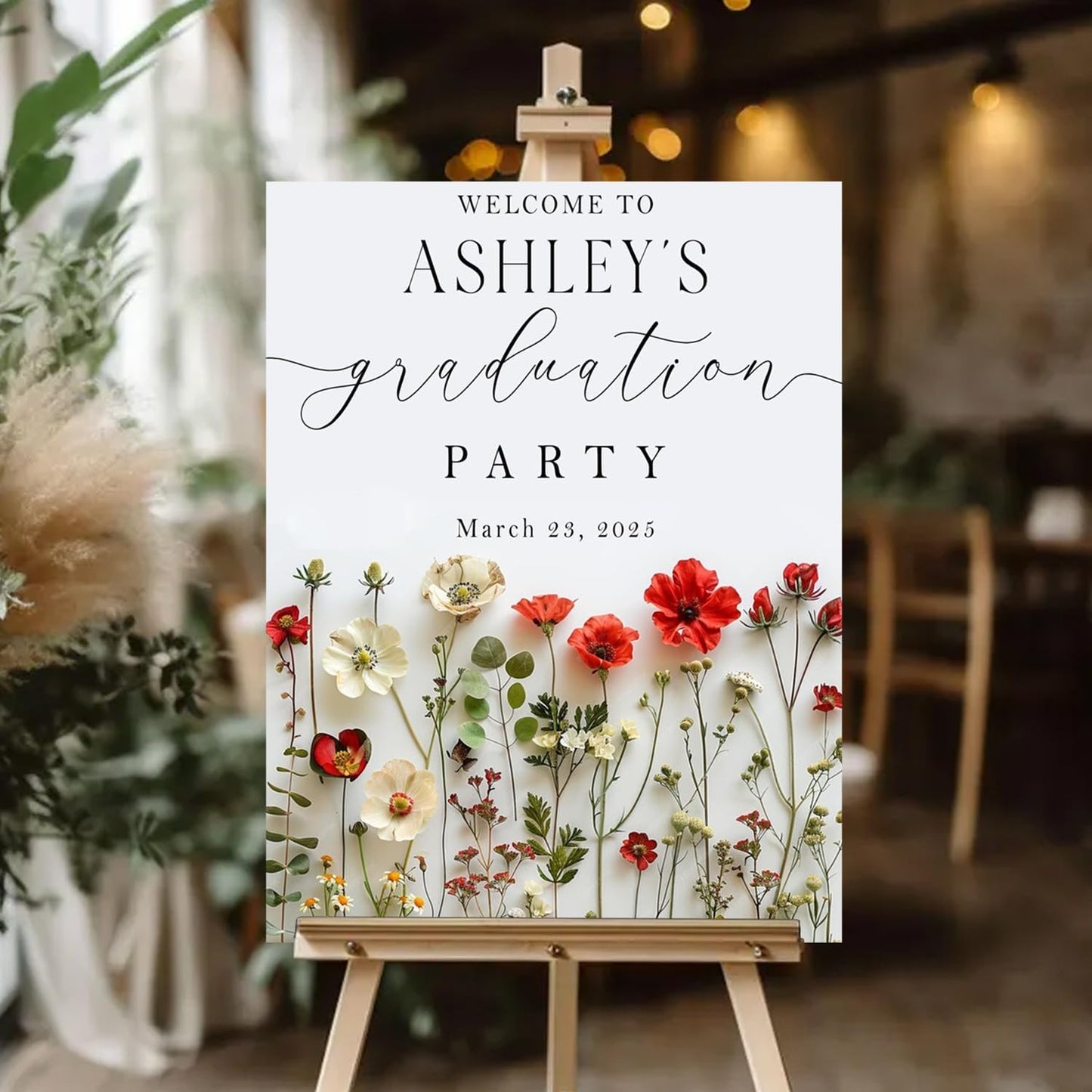Personalized 2025 Graduation Party Welcome Sign, Minimalist Grads Decor, Class of 2025 Graduation Party Poster, Custom Graduation Party Sign, Congrats Grad Decorations Design 1