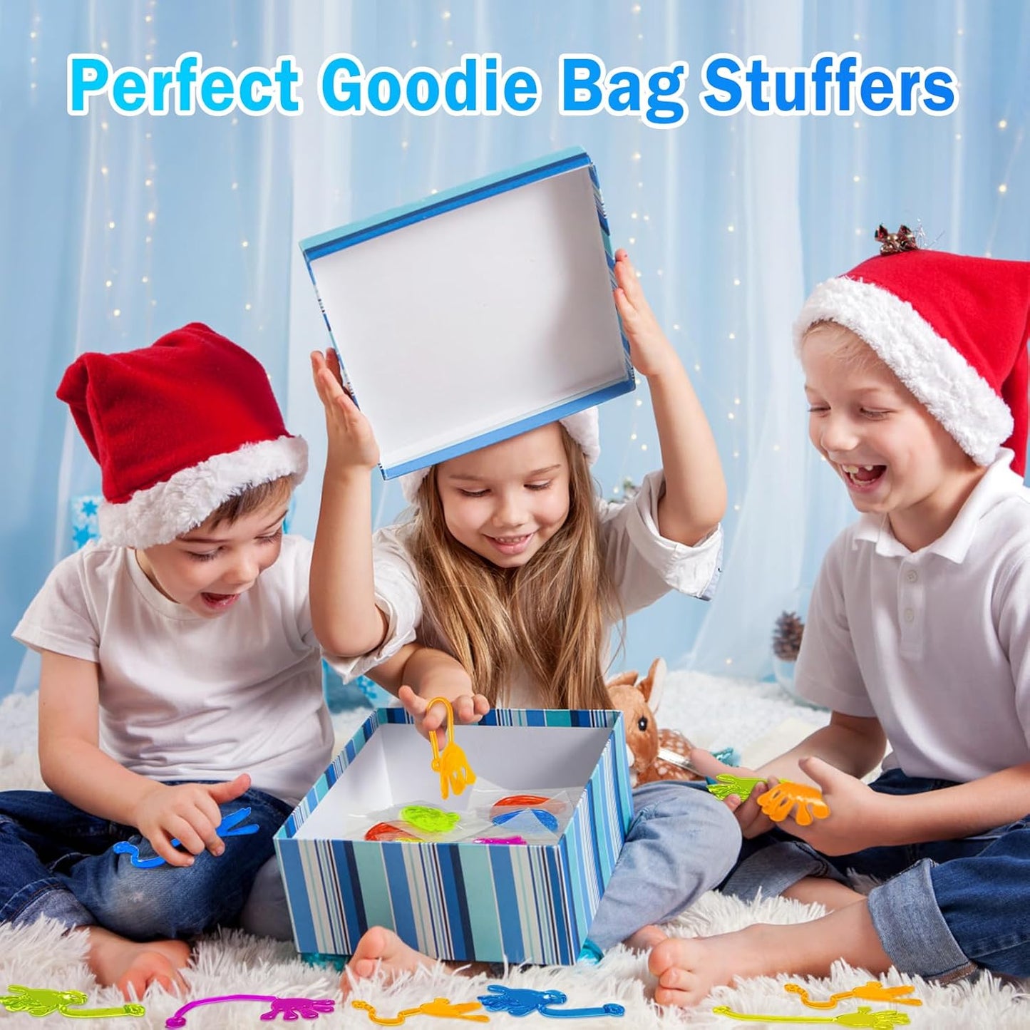 Sticky Hands Bulk 48 PCS Party Favors for Kids 4-8 8-12 Stretchy Sticky Hand Toy Christmas Stocking Stuffers for Kids Goodie Bag Stuffers Fillers Classroom Prizes Student Gifts Birthday Party Supplies