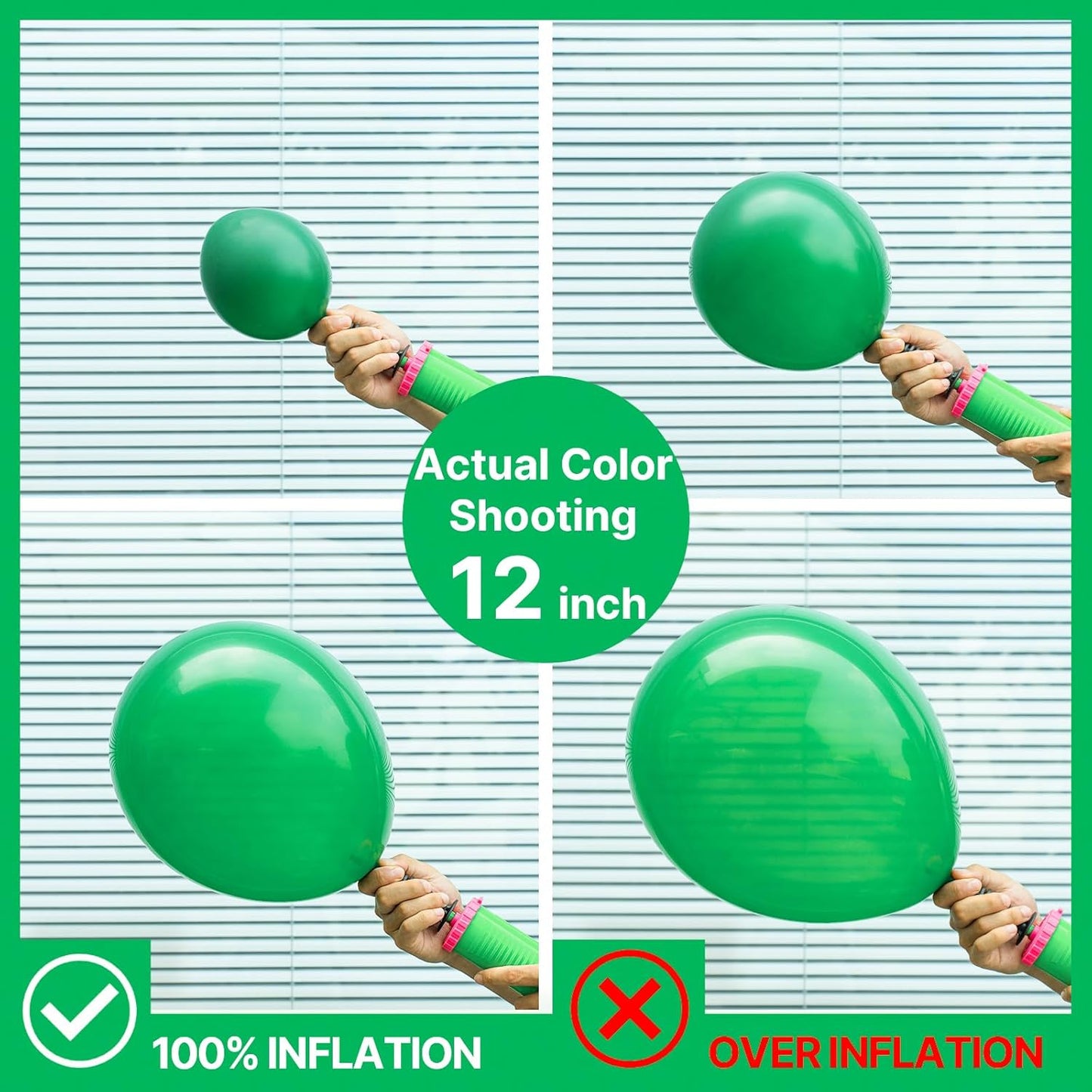 PartyWoo Malachite Green Balloons, 100 pcs Clover Different Sizes Pack of 36 Inch 18 Inch 12 Inch 10 Inch 5 Inch for Balloon Garland Arch as Party Decorations, Green-Y24