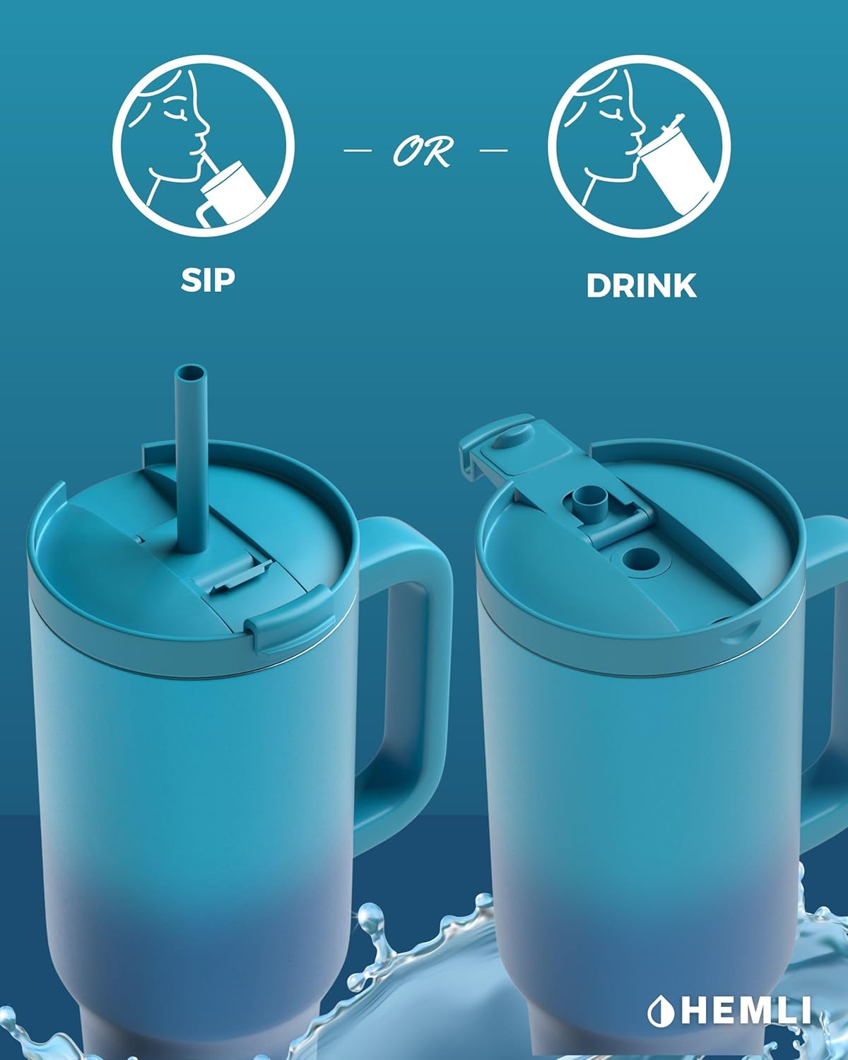 40 Oz Tumbler with Handle and Straw, Insulated Tumbler with Leakproof 2-in-1 Lid and Straw, Reusable and Portable Water and Coffee Stainless Steel Travel Mug, Vacuum Insulated