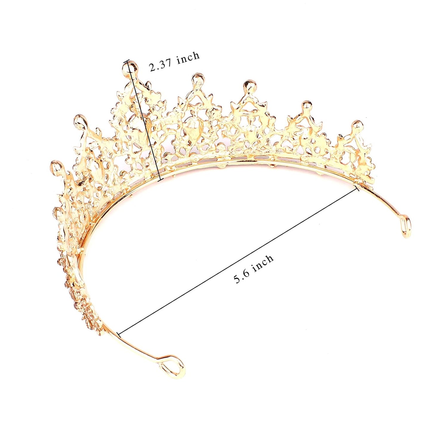 CAVETEE Champagne Gold Crowns for Women Baroque Queen Birthday Tiara Luxurious Rhinestones Crown Wedding Bridal Crown Birthday Party Headbands Princess Party Prom Tiaras and Crowns for Women