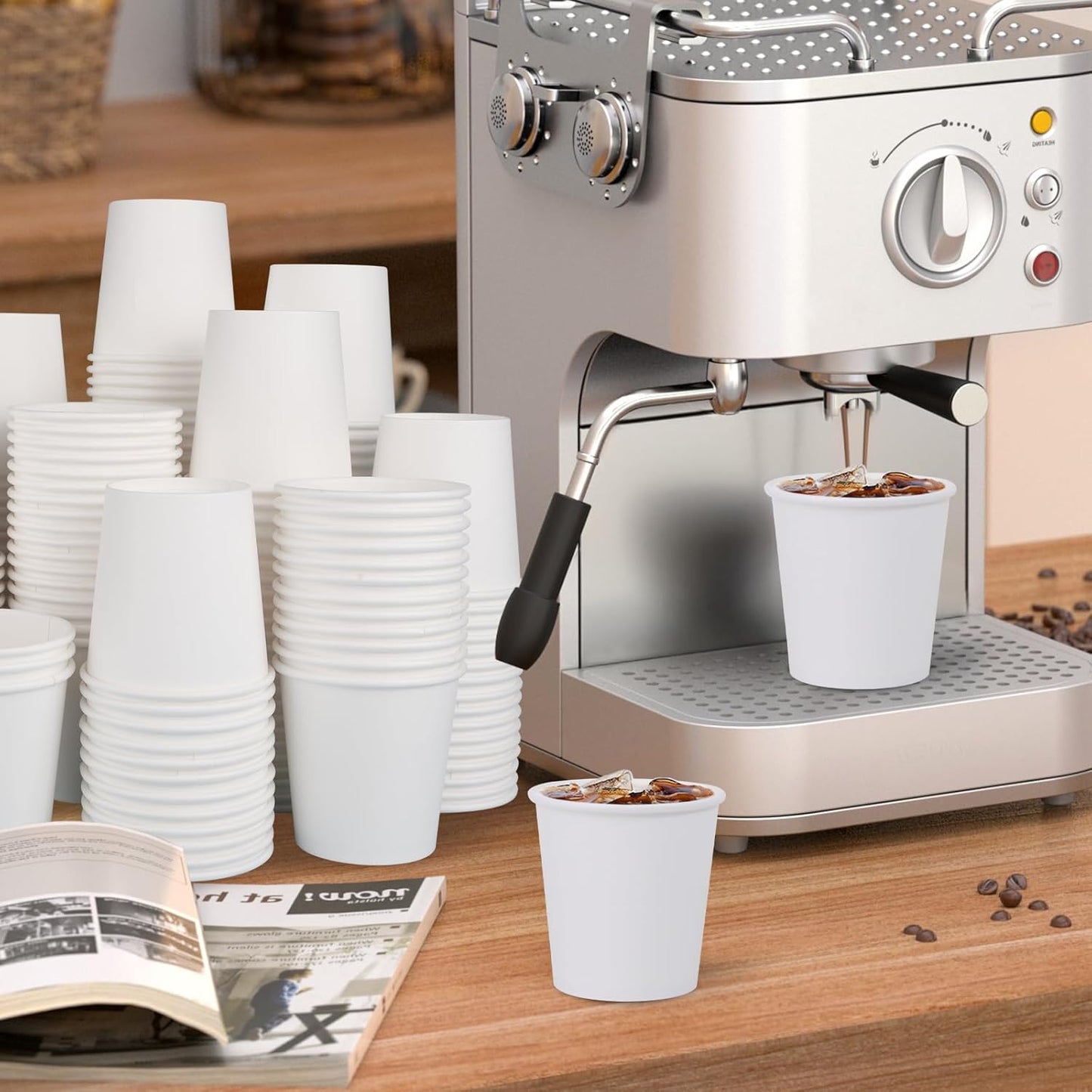 300 Count 5 oz Bathroom Cups, 5 oz Disposable Paper Cups, Small Mouthwash Cup, 5 Ounce Mini White Espresso Cups for Party, Travel, Picnic