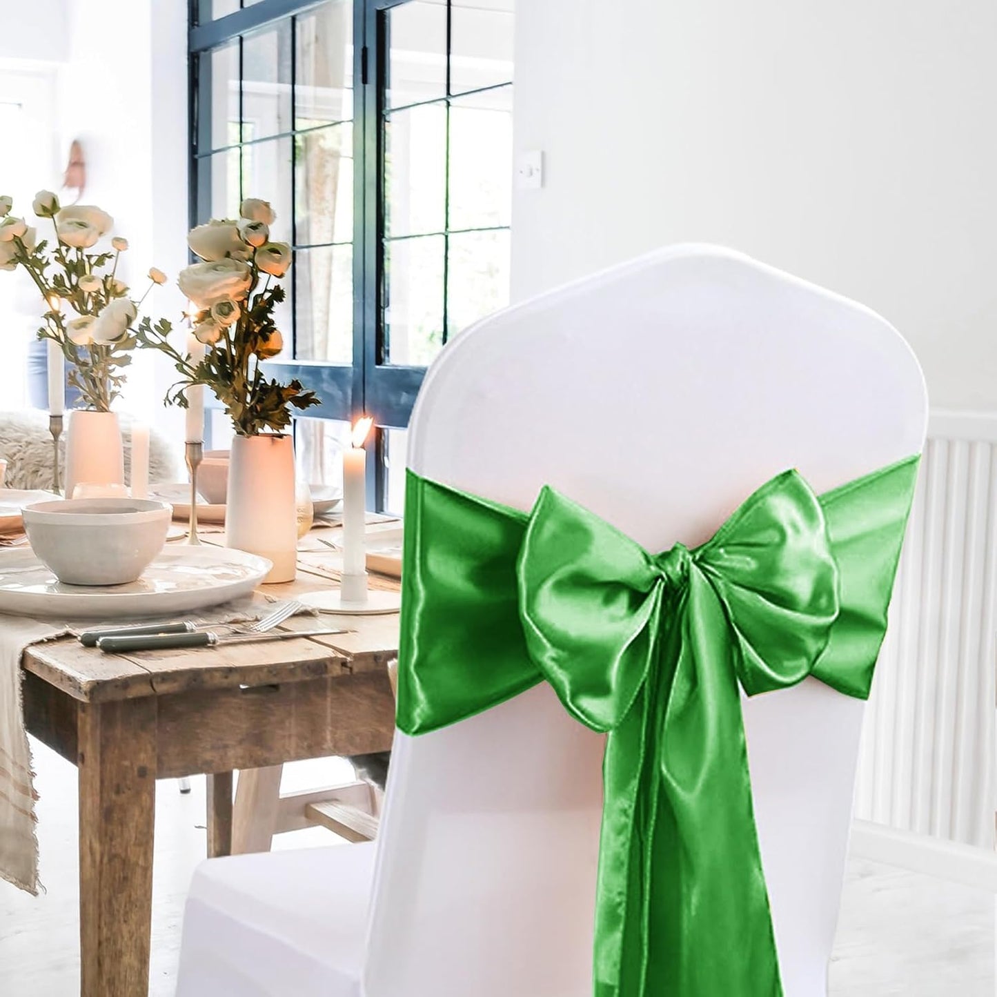 10 Pack Green Table Runner 12 X 108 Inch Silk Table Runner for Party,Wedding, Birthday, Banquets,Decoration