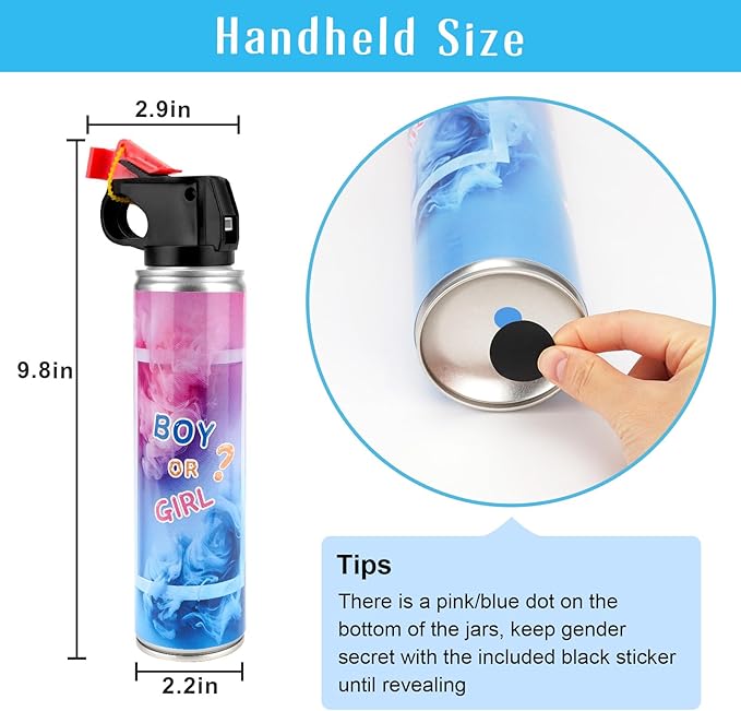 QIYVLOS Gender Reveal Fire Extinguisher 2 Packs, Gender Reveal Smoker Bomb, Baby Boy Reveal Party Ideas for Gender Reveal Decorations (Large, Blue)
