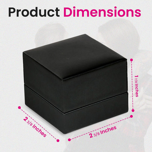Novel Box Black Jewelry Box for Rings 2.37x2.37x1.87 Inches - Slot Ring Gift Box for Proposal Wedding Engagement - Faux Leatherette Jewelry Display Box - Gift Presentation Boxes for Rings
