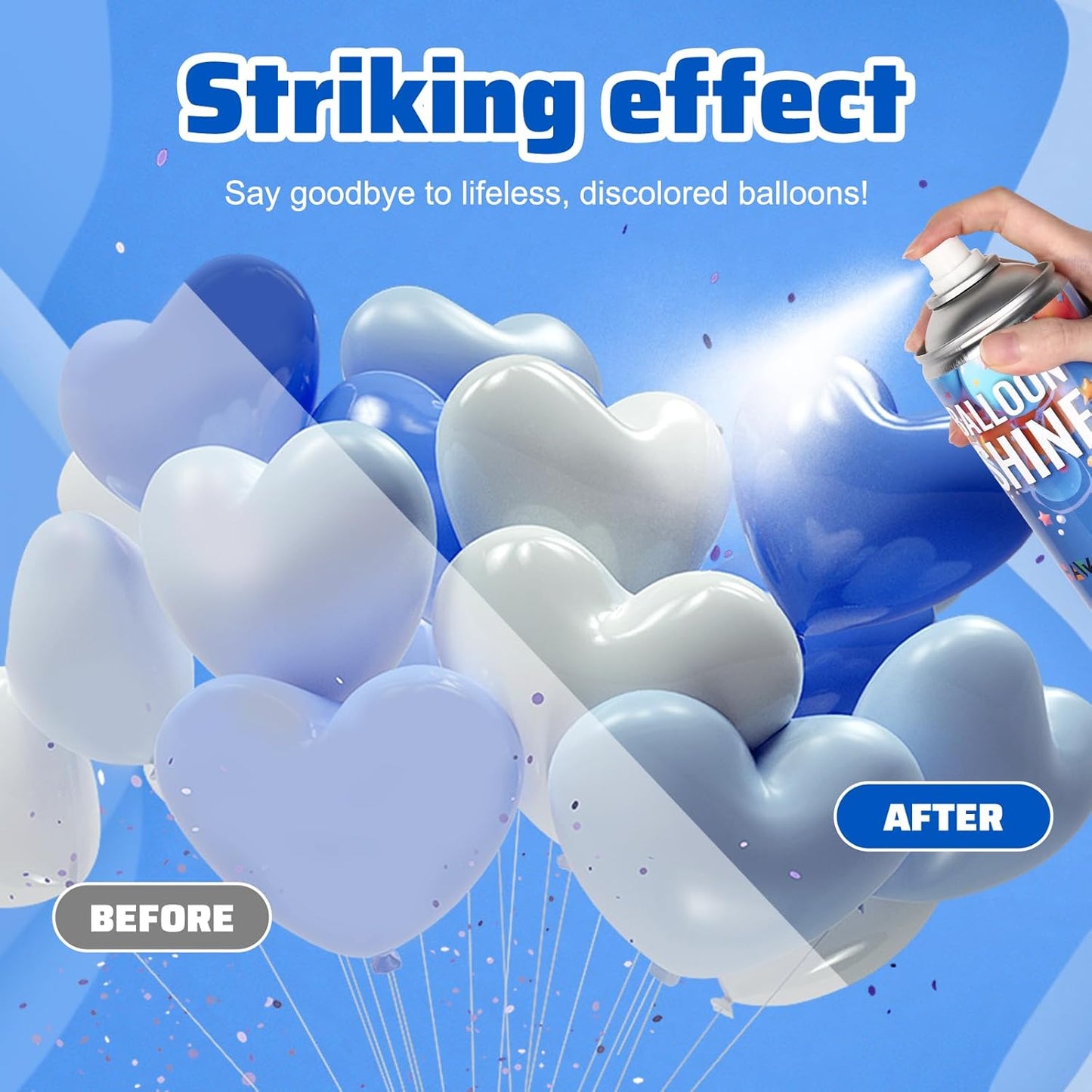 EAWONGEE Balloon Shine Spray,450ml, Waterproof High Gloss Finish for Party Balloons, 2pack