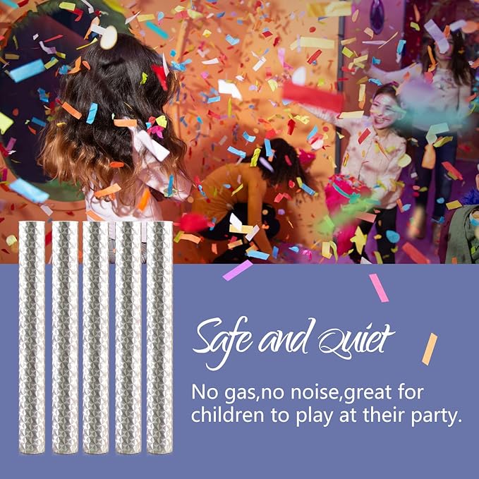 BATTIFE Confetti Wands, 7.8inch Confetti Shoot Poppers, Tissue Paper Flick Flutter Sticks for Wedding Celebrations, Anniversary, Birthday Parties, Colorful (40Pack)