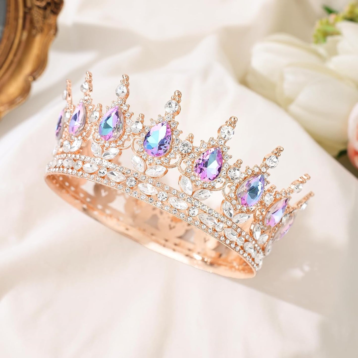 Queen Crown for Women Crystal Tiara for Girl Rhinestone Wedding Headband for Bride Hair Accessories for Costume Birthday Party Prom