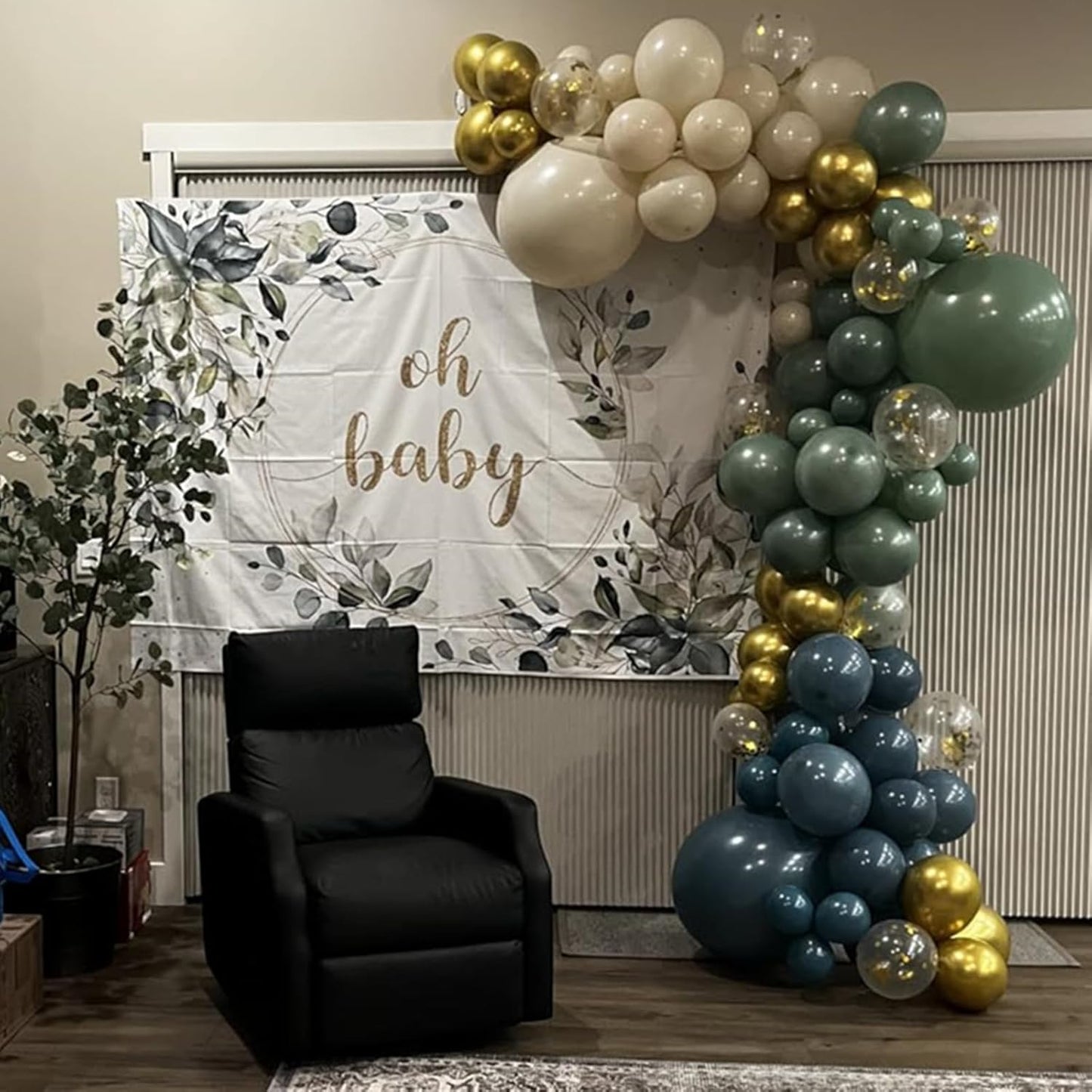 Green Blue Balloons Sage Beige Gold Balloons Jungle Woodland Party Decorations Dusty Blue Green White Balloon 60pcs 12inch Latex Balloons Gold Confetti Helium Safari Wild One Dino Birthday DIY