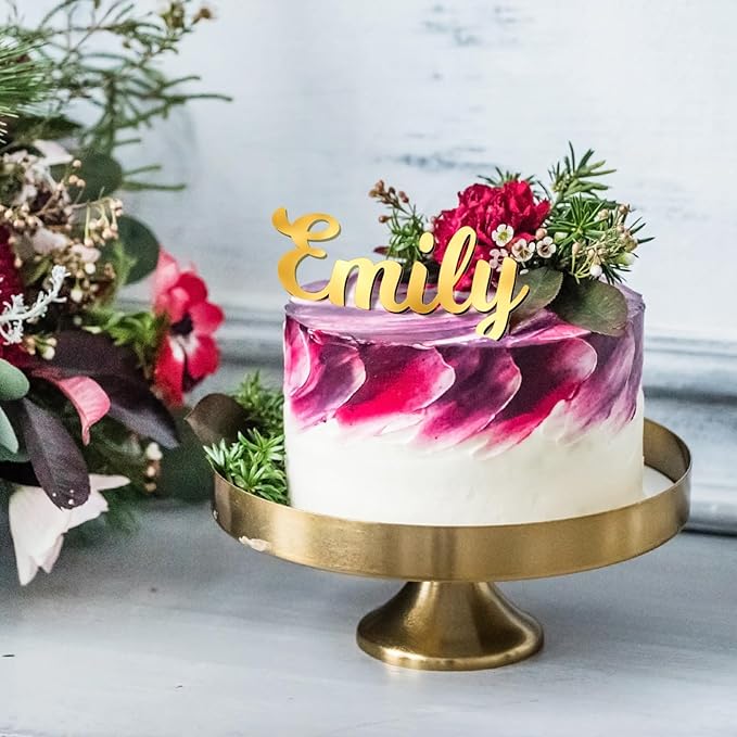 Jspupifip 128 Pcs Acrylic Alphanumeric Cake Topper Diy Cake Decoration with Mirror Number 0-9 and Alphabet A-Z Personalized Cake Picks Decor Anniversary Baby Shower Party Supplies(Gold)