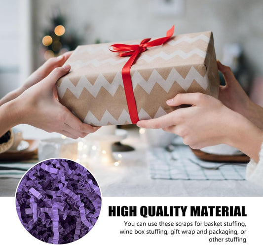 ZEBMOON 1 LB Purple Crinkle Cut Paper Shred Filler Great for Gift Wrapping, Basket Filling, Birthday, Wedding, Halloween, Thanksgiving, Christmas Day, New Year Party Decorations Filling Supplies