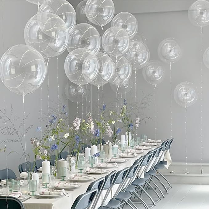Clear Balloons 12 inch, Transparent Latex Balloons 50pcs Party Balloon for Baby Shower Wedding Bridal Shower Birthday Party Decorations