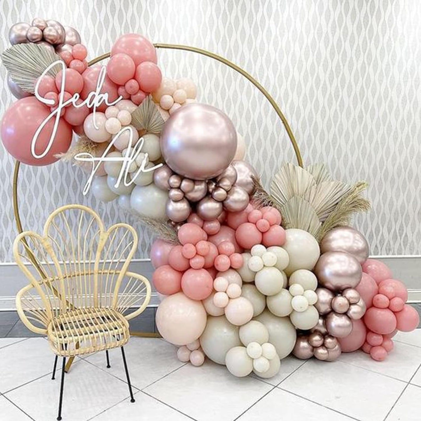 Pink White Balloons Rose Gold Blush White Balloon 60pcs 12inch Latex Helium Balloons Beige Retro Pink Nude Pearl White Sand Balloon Neutral Birthday Party Decorations Bride Wedding Boho DIY Supplies