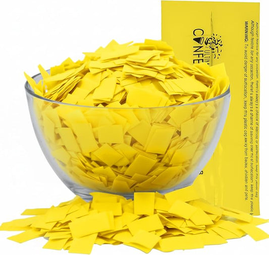Ultimate Confetti, Biodegradable Confetii - Rectangular Yellow Fluttering Tissue Paper Confetti for Cannon and Launcher use - Best for Birthday, Wedding, Parties and Events - 1 lb, 16 oz