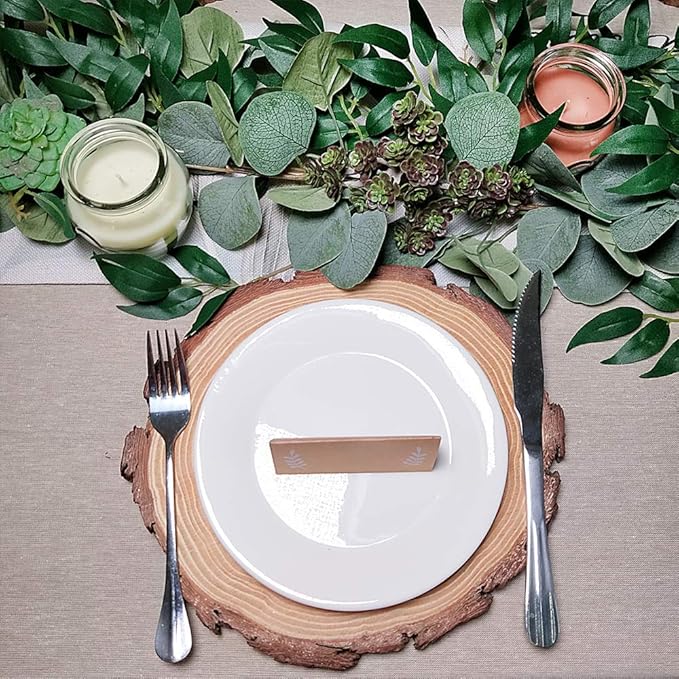 Windiy 5.5' L Mixed Faux Silver Dollar Eucalyptus Artificial Willow Vines Twigs Leaves Garland Wedding Arch Swag Backdrop Greenery Garland Table Runner Indoor Outdoor